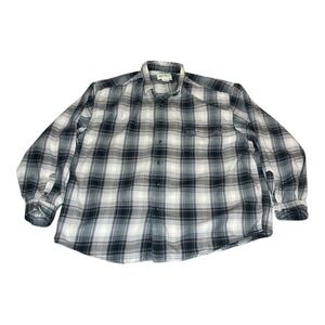 Vintage Y2K Eddie Bauer Mens Plaid Flannel Shirt Long Sleeve Button Down XL